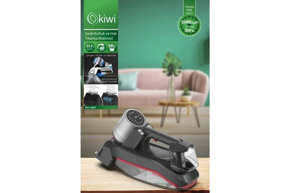Şarjlı Koltuk ve Halı Yıkama Makinesi Portatif Taşınabilir Araç Için Uygun KCC-4351 - 3