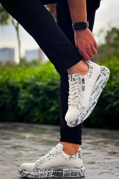 KB-02  Kuback Bağcıklı Crocodile Beyaz Gazete Günlük Erkek Ayakkabı - 6