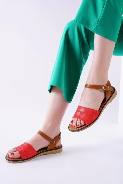 Cardi Kırmızı Cilt Sandalet - 2
