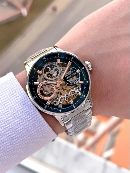 Daniel Klein Otomatik&Kurmalı Ay Ve Güneş Kadran Dual Time Özelikli Erkek Kol Saati EDK.14043.5 - 3