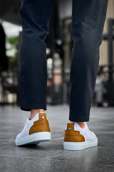 KB-BX1 Kuback Beyaz Taba Cilt Detaylı Yüksek Beyaz Taban Günlük Erkek Ayakkabı - 3