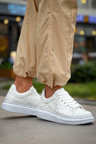 KB-X500 Kuback Beyaz Silwer Bağcıklı Günlük Erkek Ayakkabı