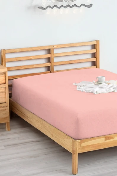 Penye Lastikli Çarşaf Pamuklu Jersey Süper Battal Kişilik 200x200cm Pembe