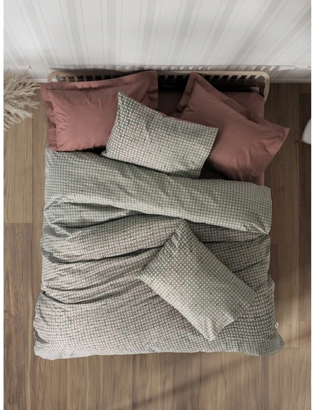 Cotton Box Petite Çift Kişilik Nevresim Takımı Lastikli Çarşaf Mote Kremit