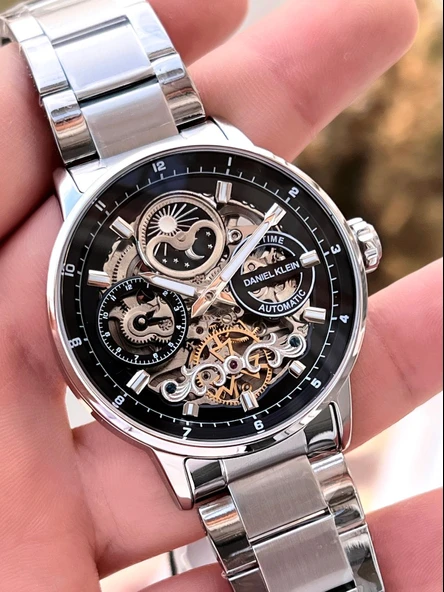 Daniel Klein Otomatik&Kurmalı Ay Ve Güneş Kadran Dual Time Özelikli Erkek Kol Saati EDK.14043.2 - 3
