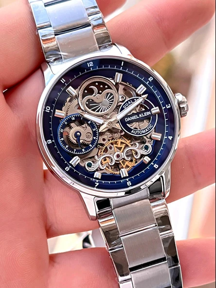 Daniel Klein Otomatik&Kurmalı Ay Ve Güneş Kadran Dual Time Özelikli Erkek Kol Saati EDK.14043.3 - 4