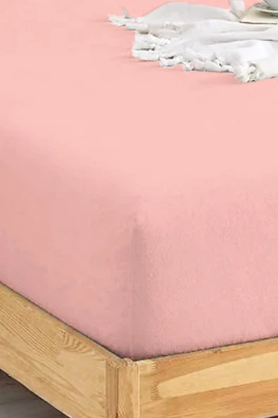 Penye Lastikli Çarşaf Pamuklu Jersey Süper Battal Kişilik 200x200cm Pembe - 2