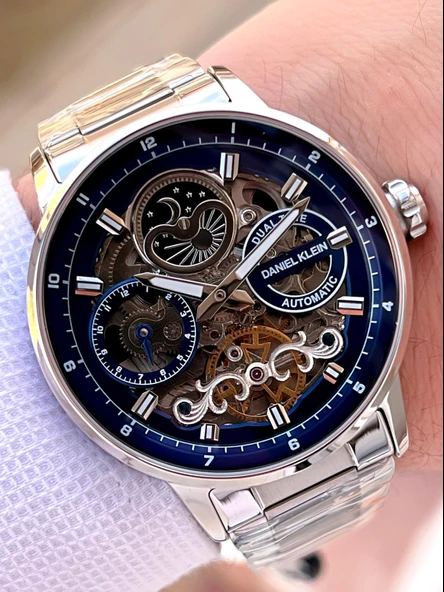 Daniel Klein Otomatik&Kurmalı Ay Ve Güneş Kadran Dual Time Özelikli Erkek Kol Saati EDK.14043.3