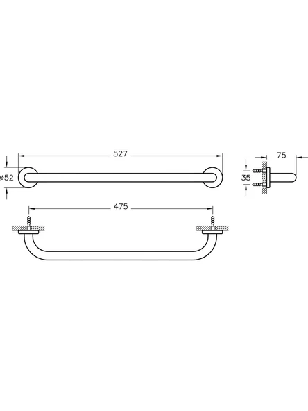 Vitra A44277 Arkitekta 475 mm Krom Uzun Havluluk - 2