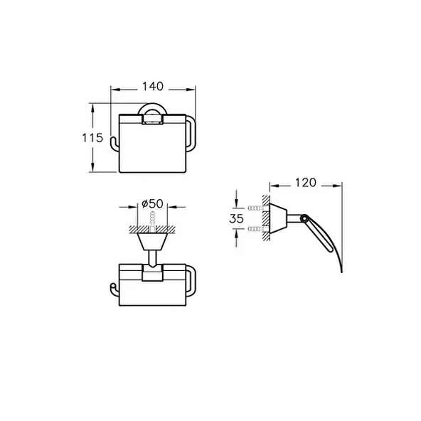 Vitra Matrix A44580 Krom Kapaklı Tuvalet Kağıtlığı - 2
