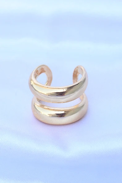 Pirinç Gold Renk Ayarlanabilir Şerit Yüzük - TJ-BYK3172