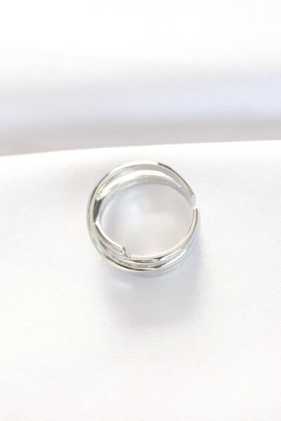 Kalın Silver Renk Ayarlanabilir Yüzük - TJ-BYK3102