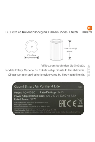 srfn ticaret Xiaomi Smart Air Purifier 4 Lite Uyumlu Hepa Filtre - 5