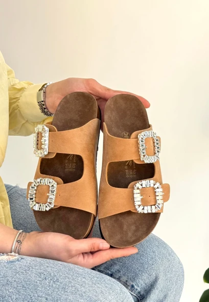 Nool Camel Nubuk Terlik - Resim 2