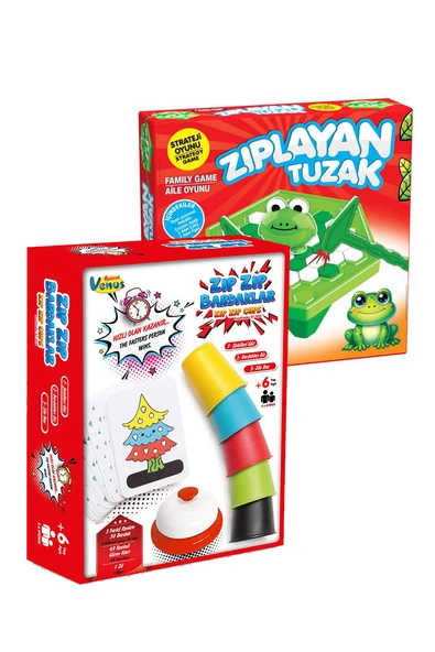 2'li Oyun Seti Zıplayan Tuzak & Zıp Zıp Bardaklar