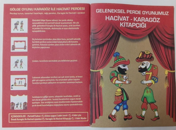 Sahneli Perdeli Gölge Oyunu Hacivat Karagöz Tam Set - Resim 3