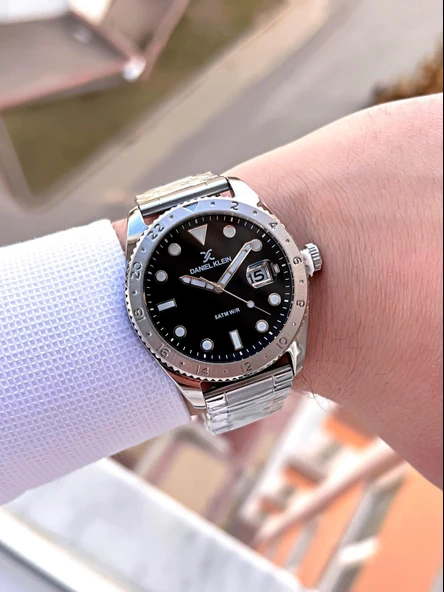 Daniel Klein Çelik Ve Silikon Kordonlu Takvimli Kadran Özelikli 3 Atm Erkek Kol Saati EDK.1.13980.1 - Resim 2