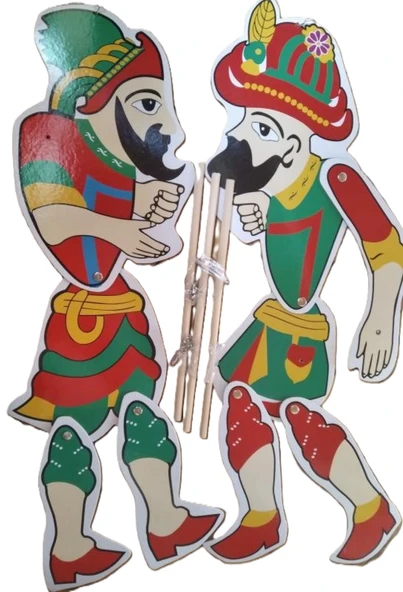 Mega Boy Hacivat-Karagöz 75cm yükseklik x 25 en cm. Set ürün görseli 1