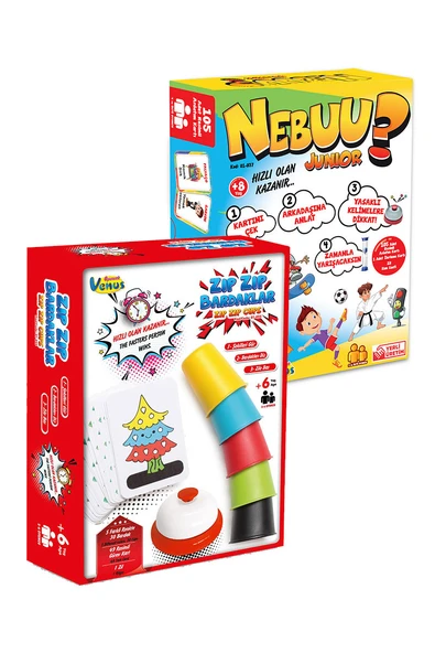 2'li Oyun Seti Nebuu Junior &  Zıp Zıp Bardaklar