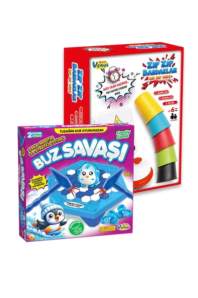 2'li Oyun Seti Zıp Zıp Bardaklar & Buz Savaşı