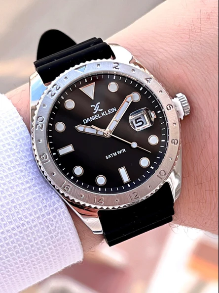 Daniel Klein Çelik Ve Silikon Kordonlu Takvimli Kadran Özelikli 3 Atm Erkek Kol Saati EDK.1.13980.1 - Resim 4