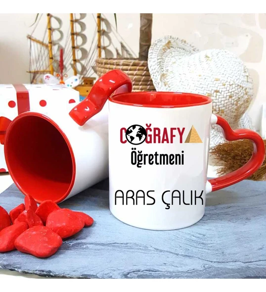 Coğrafya Öğretmenine Özel Öğretmenler Günü Hediyesi Kişiye Özel Kupa Bardak