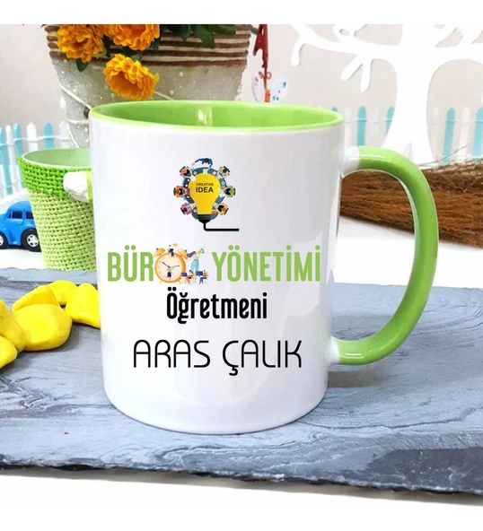 Büro Yönetimi Öğretmenine Özel Öğretmenler Günü Hediyesi Kişiye Özel Kupa Bardak