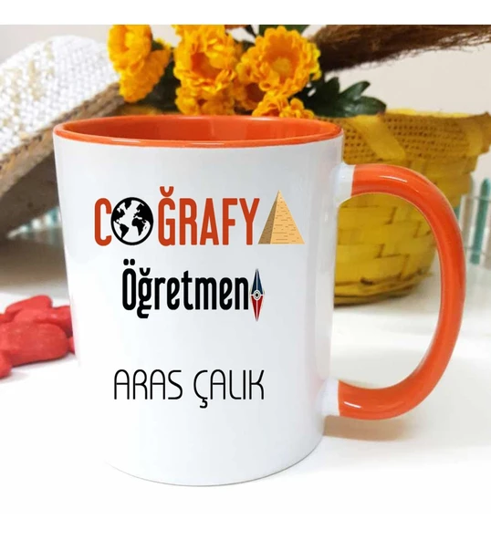 Coğrafya Öğretmenine Özel Öğretmenler Günü Hediyesi Kişiye Özel Kupa Bardak