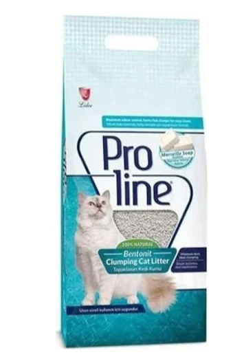 Proline Marsilya Sabunlu Topaklaşan İnce Bentonit Kedi Kumu 5 Lt x 4 Adet