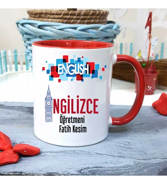 İngilizce  Öğretmenine Özel Öğretmenler Günü Hediyesi Kişiye Özel Kupa Bardak