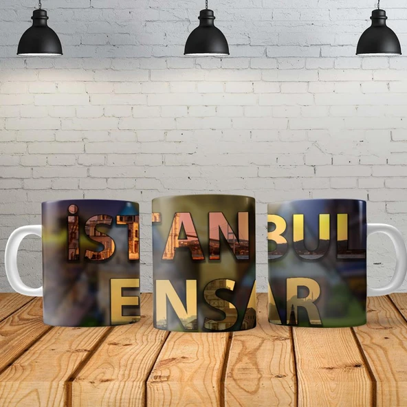 İstanbul Kişiye Özel Baskılı Yeni Tasarım Kupa Bardak Özel Kutusunda