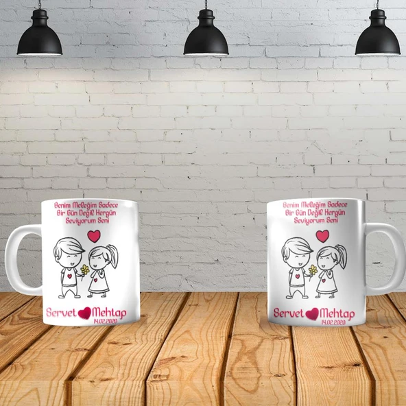 I love You Kişiye Özel Baskılı Yeni Tasarım Kupa Bardak Özel Kutusunda