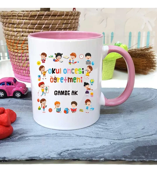 Okul Öncesi Öğretmenine Özel Öğretmenler Günü Hediyesi Kişiye Özel Kupa Bardak