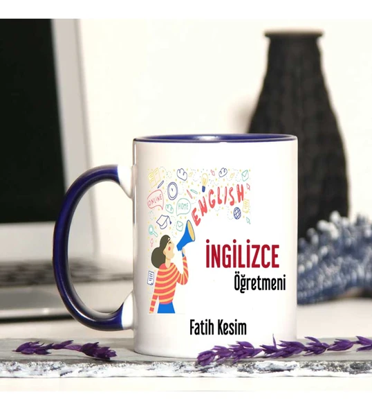 İngilizce  Öğretmenine Özel Öğretmenler Günü Hediyesi Kişiye Özel Kupa Bardak