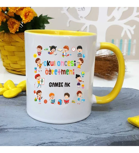 Okul Öncesi Öğretmenine Özel Öğretmenler Günü Hediyesi Kişiye Özel Kupa Bardak
