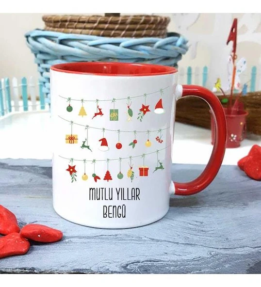 Kişiye Özel Yeni Yılın Kutlu Olsun Kupa Bardak Yılbaşı Hediyesi-yy07