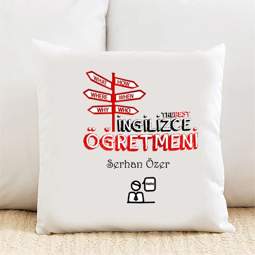 İngilizce Öğretmeni Kişiye Özel Yastık Kılıfı Pi46