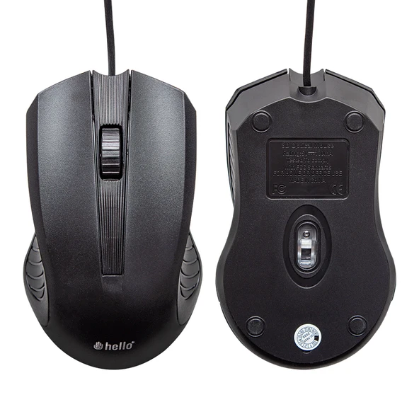 HELLO HL-2732 USB KABLOLU SİYAH 800 DPI MOUSE