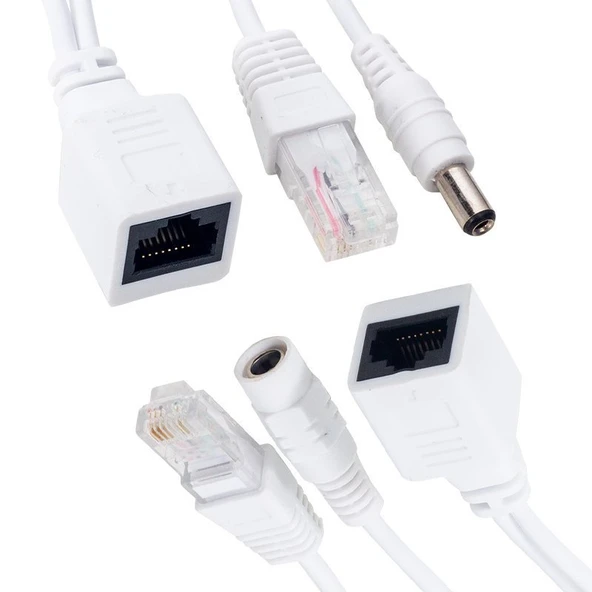 POWERMASTER PASİF POE SPLITTER DİŞİ ERKEK POWER UÇ IP KAMERA POE KABLOSU