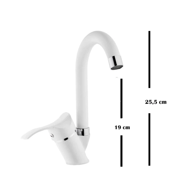 Venita Mat Beyaz Kuğu Lavabo Batarya Kiona - 2