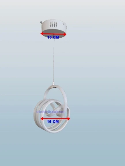 DMR Sarmal İmza Sarkıt Led Avize BEYAZ Kasa Üç Renk 6500k/4000k/3000k (Beyaz /Ilık Beyaz/Sarı (Günışığı)) - 4