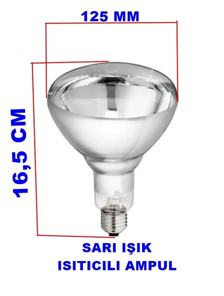 LIĞTEX 250w E-27 Duylu İnfrared Isı Ampulu Kuluçka Civciv Evcil Hayvan ve ortam Isıtma - Resim 2