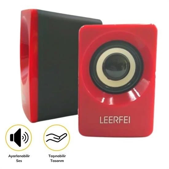 N62 1+1 Multimedia USB ve Jacklı Mini Hoparlör Yüksek Stereo Ses Sistemi - 3