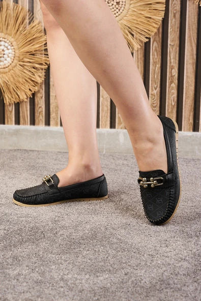 Günlük Kadın Babet Püskül Ve Dikiş Detaylı Tokalı Suni Deri Rahat Hafif Alçak Topuklu Ayakkabı 03 - 12