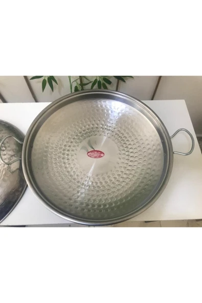 Kapaklı Saç Kavurma Tavası, Paslanmaz Krom Kavurma Tavası 45 Cm - 3