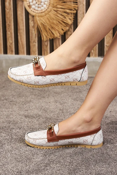 Günlük Kadın Babet Püskül Ve Dikiş Detaylı Tokalı Suni Deri Rahat Hafif Alçak Topuklu Ayakkabı 03 - 5