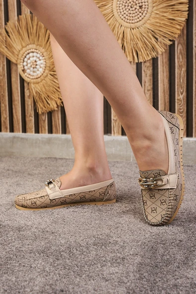 Günlük Kadın Babet Püskül Ve Dikiş Detaylı Tokalı Suni Deri Rahat Hafif Alçak Topuklu Ayakkabı 03 - 3