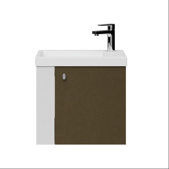Forest Lavabo Dolabı 50 cm Beyaz - Bakır