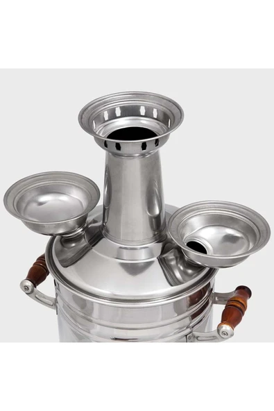 KS14 (6 LT) PORSELEN KULP KROM KÖMÜRLÜ ODUNLU SEMAVER TAŞIMA ÇANTALI HEDİYELİ - 2