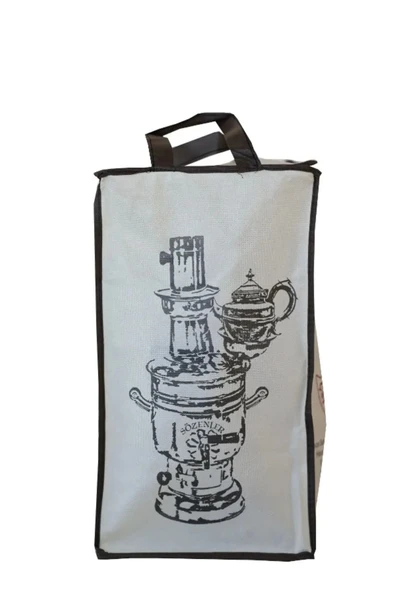 4 Litre-porselen Krom Kömürlü Semaver (porselen Kulp) Taşıma Çantası Hediyeli - 5